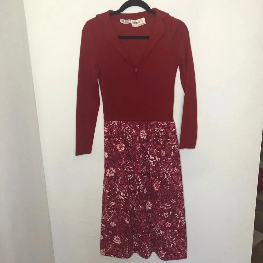 Vintage 60s/70s Goldworm Italian  Wool Dress Size 12